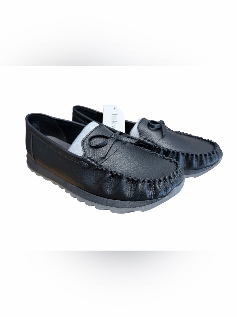 Hikwuz Women’s Black Slip On Loafers W/ Bow Comfort Flats US 10.5 EU 42 New
